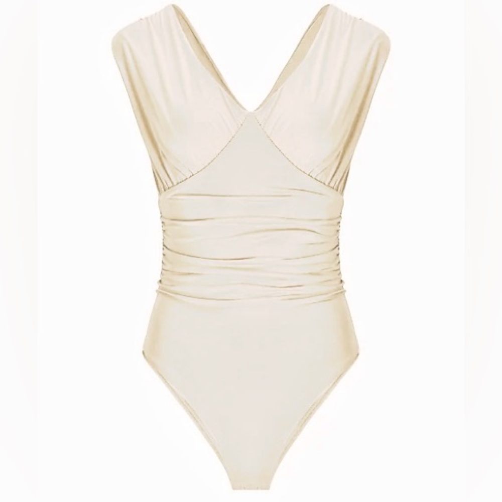 NWT Express Body Contour Compression Empire V-Neck Thong Bodysuit Size S - Picture 4 of 10